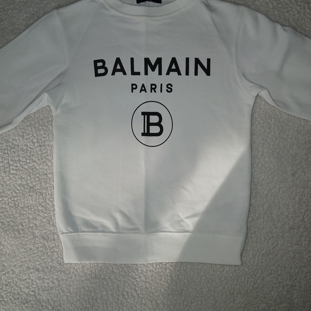 Balmain Kids White Logo Sweatshirt